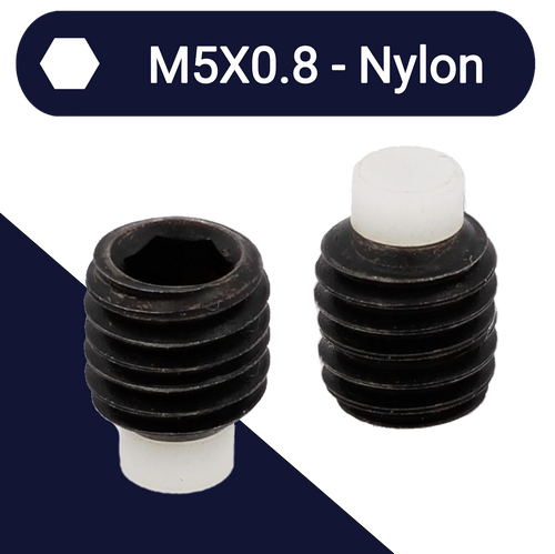 M5X0.8 Nylon Point Allen Set Screw - Steel 14H Black