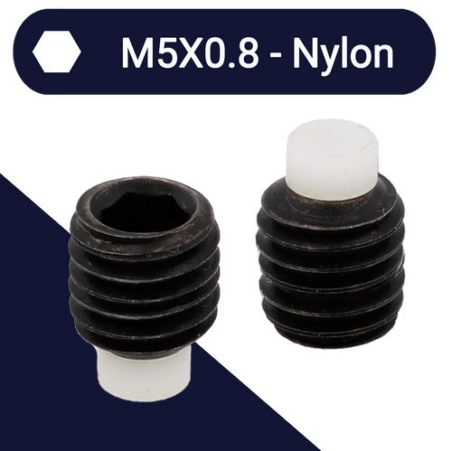 M5X0.8 Nylon Point Allen Set Screw - Steel 14H Black