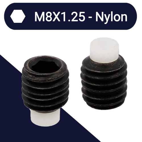 M6X1.0 Nylon Point Allen Set Screw - Steel 14H Black
