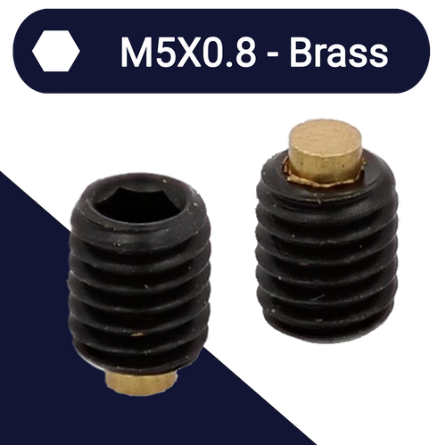 M5X0.8 Brass Point Allen Set Screw - Steel 14H Black