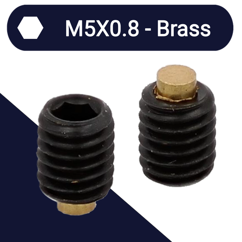 M5X0.8 Nylon Tip Set Screw,Brass,Nylon Dog Point