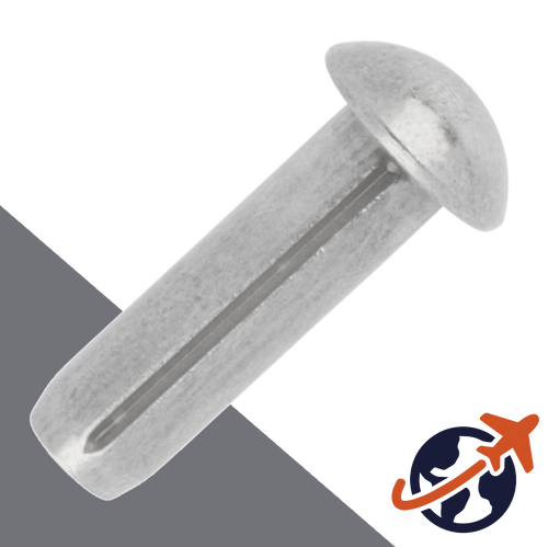 M2 Grooved Pins Round Head - Aluminum DIN 1476