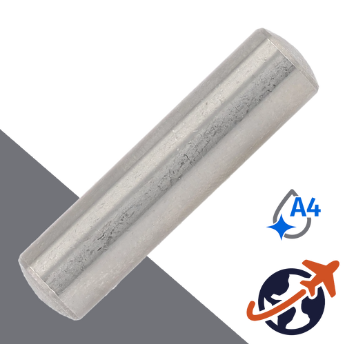 M0.8 Parallel Dowel Pin, Tolerance m6 - A4 Stainless DIN 7