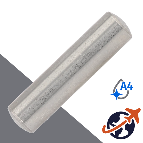 M1.5 Parallel Dowel Pin, Tolerance m6 - A4 Stainless DIN 7