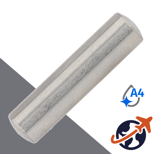 M0.8 Parallel Dowel Pin,A4 / 316 Stainless,DIN 7, Tolerance m6