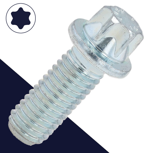 M8X1.25 External Torx,Class 10.9 Steel Zinc,DIN 34800