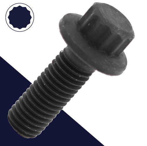 M10X1.5 12-Point Flange,Steel Class 10.9 Black,Special Wide Head
