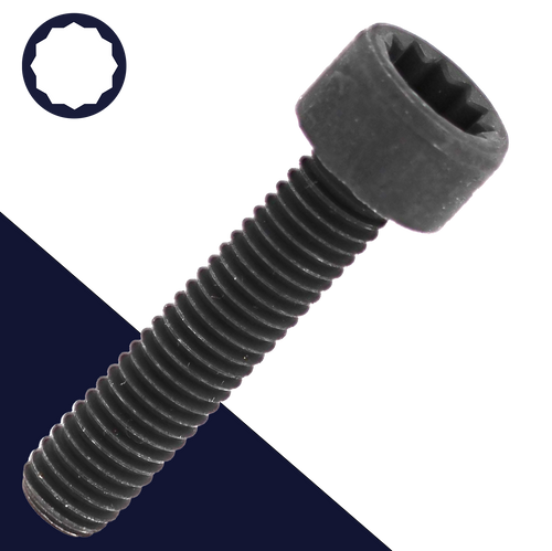 M8X35 Internal 12-Point Socket Cap Screw -  Class 10.9 Black