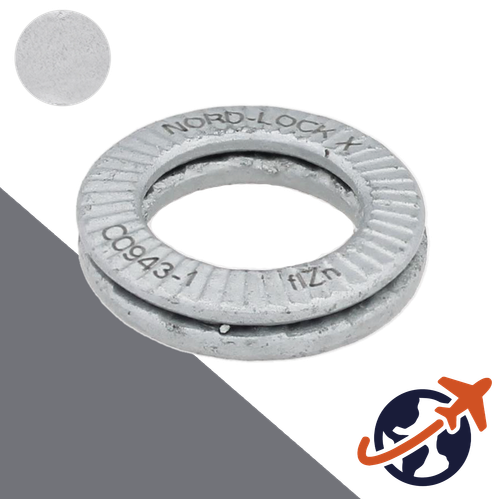 Conical X-Series,Nord-Lock Steel Zinc Flake,Wedge Dual-Lock NLX