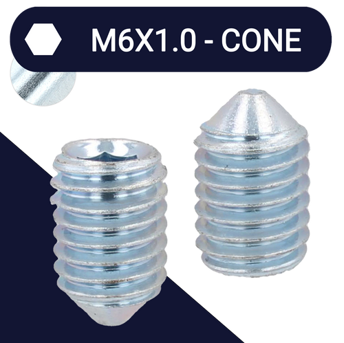 M6X1.0 Set Screw,Steel Class 45H,DIN 914 Cone Point