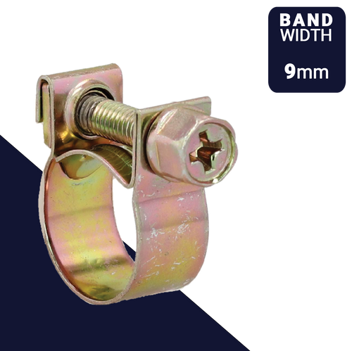 13mm ABA MINI S10 Clamp,Cross Drive External Hex,W4 Stainless + Yellow Zinc