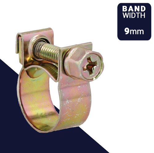 13mm ABA MINI S10 Clamp,Cross Drive External Hex,W4 Stainless + Yellow Zinc