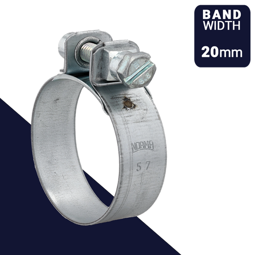 57mm NormaClamp S Series,W1 Steel Slotted Hex Drive,20mm Band, Fully Adjustable