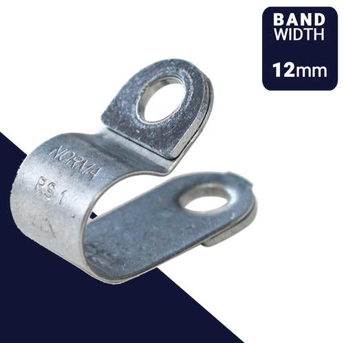 12mm NormaFix RS P Clamp,Non-Insulated Pipe Retaining,W1 Galvanized Steel