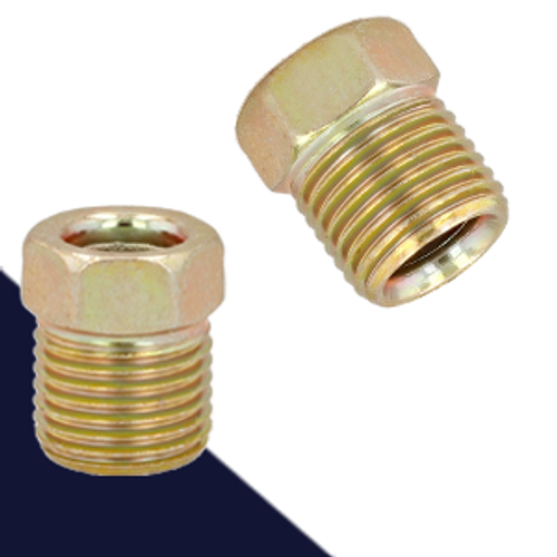 7/16-24" Brake Line End Inverted Flare For 1/4" Tubing