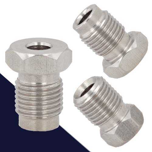 M10X1.0 Brake End,Double + Bubble Flare,4.75mm Line, Stainless