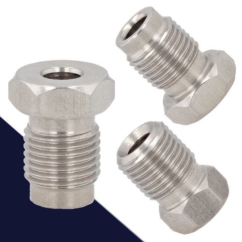 M10X1.0 Brake End,Double + Bubble Flare,4.75mm Line, Stainless