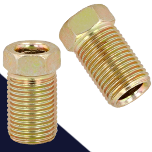7/16-24" Brake Line End Long, Inverted Flare For 1/4" Tubing