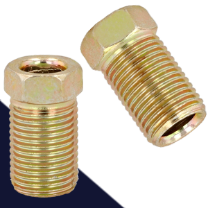 7/16-24" Brake Line End,Inverted Flare, Long,For 1/4" Tubing