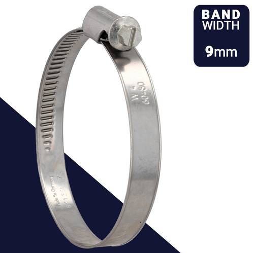 Norma TORRO Clamp,W4 / AISI 304 ALL Stainless,9mm Band