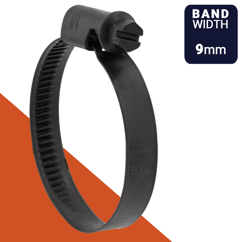 Norma TORRO Clamp,W4 / AISI 304 Black Stainless,9mm Band