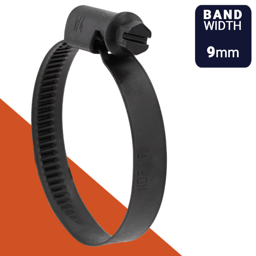 Norma TORRO Clamp,W4 / AISI 304 Black Stainless,9mm Band