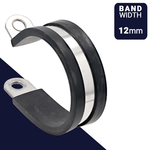 Clamp A2 Stainless + EPDM DIN 3016 Pipe Retaining 12mm Band