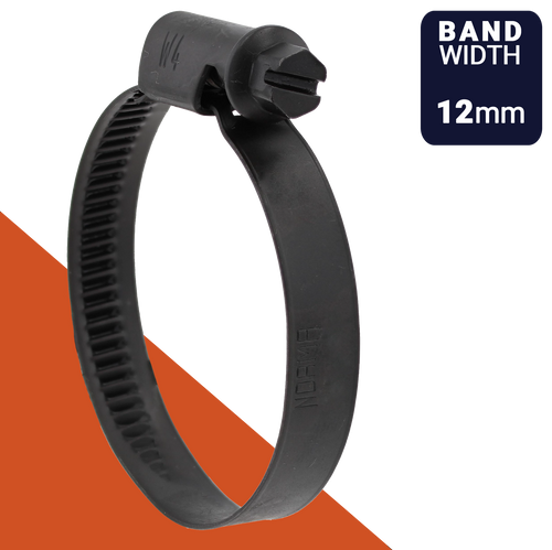 Clamp Norma TORRO Band Width 12mm W4 / AISI 304 Black Oxide Stainless