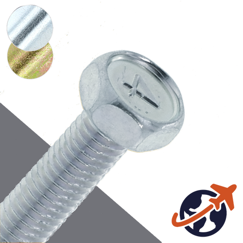 M6X1.0 Hex Cap 4-Mark,Class 4.6 Steel, Zinc,JIS B-1180 Legacy