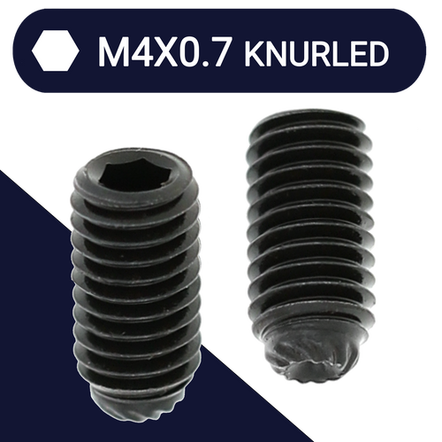 M4X0.7 Set Screw,Steel,Knurled Point