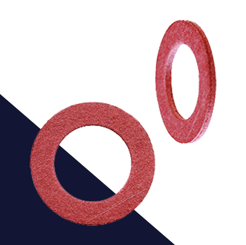 Red Fiber Gasket,M5 - M22,Vulcanized, DIN 7603