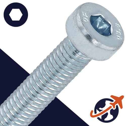 M8X1.25 Low Socket Head - Steel 8.8 Zinc