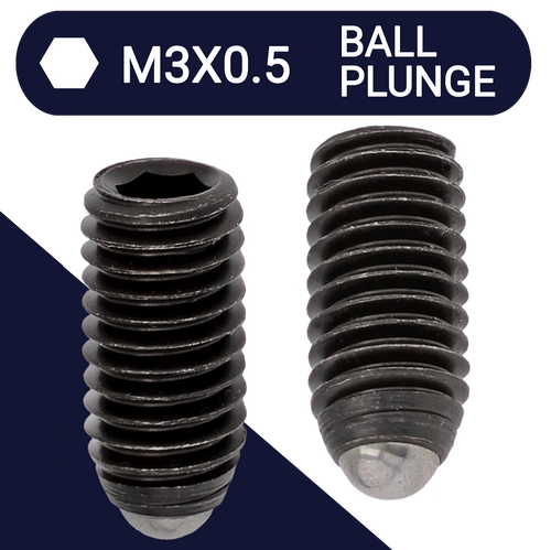 M3X0.5 Coarse Allen Set Screw Stud 45H Ball Plunge Point