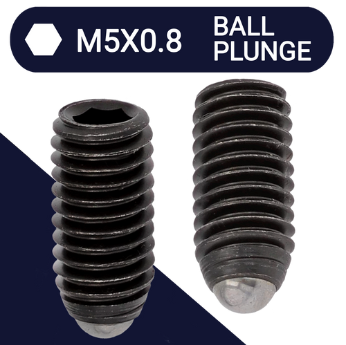 M5X0.8 Coarse Allen Set Screw Stud 45H Ball Plunge Point