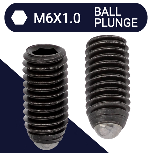 M6X1.0 Set Screw,Steel,Ball Plunge Point