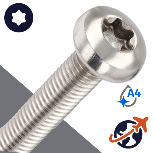 M3X0.5 Torx Pan Head,ISO 14583,A4 Stainless Steel