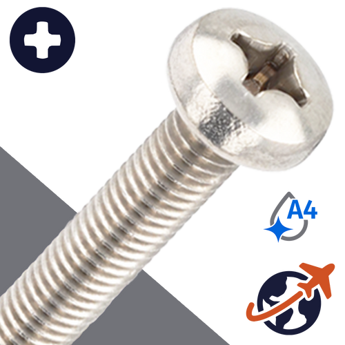 M2.5X0.45 Phillips Pan Head,DIN 7985,A4 Stainless Steel