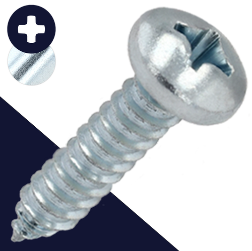 M4.2 Pan Phillips Tapping,Steel Class 4.6 Zinc,DIN 7981-C