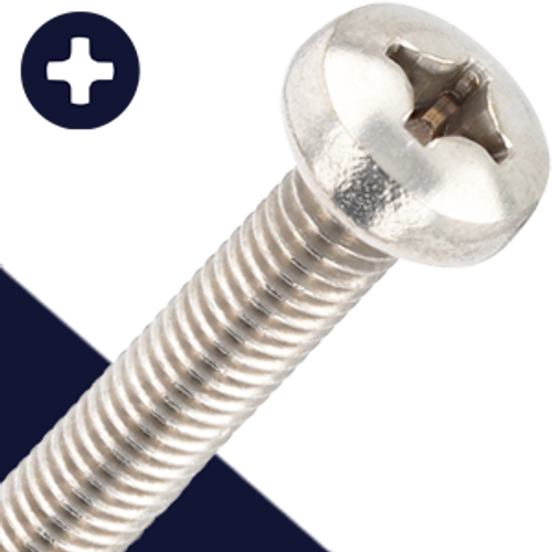 Phillips Pan Head Stainless M5X0.8 Coarse DIN 7985