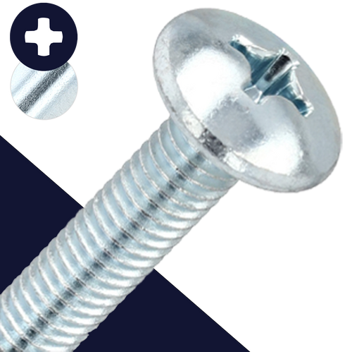 M6 Phillips Truss Head Steel 4.8, Zinc Plated JIS B-1111