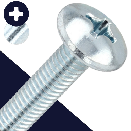 M6X1.0 Phillips Truss Head,Steel 4.8, Zinc Plated,JIS B-1111