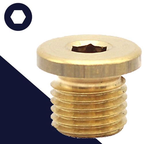 Flanged Allen Socket Plug,Solid Brass,DIN 908