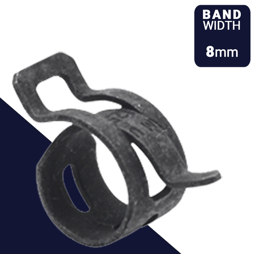Clamp Full Tab Constant Tension 9mm - 12.5mm, 8mm Band
