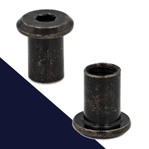 Low Profile Sleeve Nut,Allen Socket Drive,Steel, Black