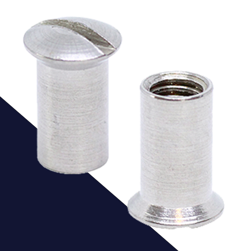 Oval Head Sleeve Nut,Slotted Drive,Stainless Steel A2