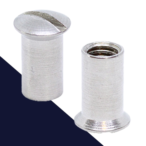 Oval Head Sleeve Nut,Slotted Drive,Stainless Steel A2
