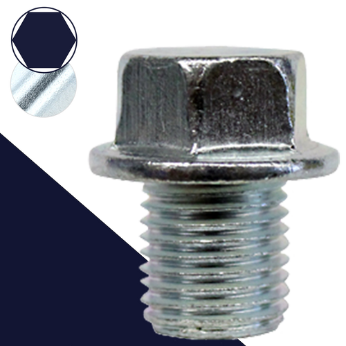 M12X1.25 Flanged Hex Plug,Steel Zinc Plated,Part# DP12X1.25-038