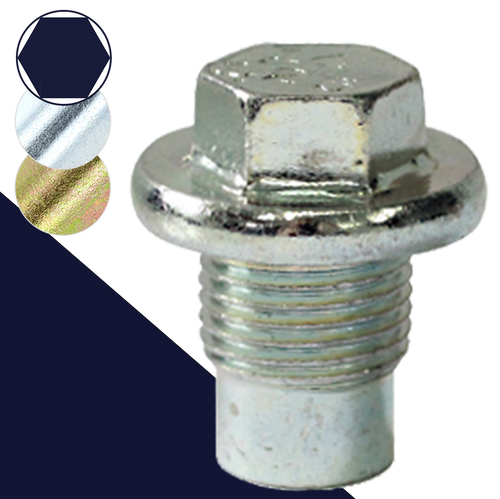 M14X1.25 Hex Flange Plug,Steel, Finishes Vary,Part# DP14X1.25D