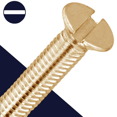 M6X1.0 Slotted Flat Head - Brass DIN 963
