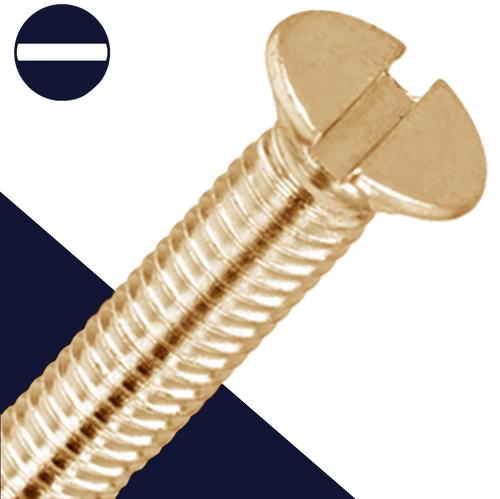 M6X1.0 Slotted Flat Head - Brass DIN 963